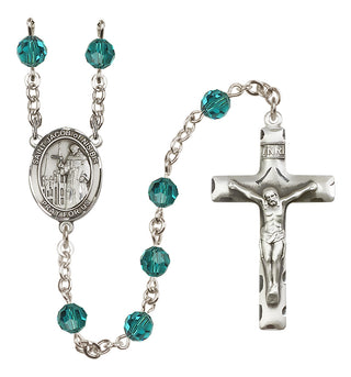 Sterling Silver 6mm Austrian Crystal Saint Jacob of Nisibis Rosary in Zircon