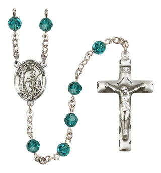 Sterling Silver 6mm Austrian Crystal Saint Paul the Hermit Rosary in Zircon