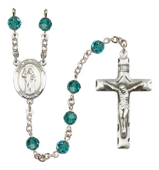 Sterling Silver 6mm Saint Columbkille  Engraved Catholic Rosaries