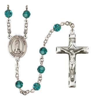 Sterling Silver 6mm Austrian Crystal Our Lady of Kibeho Rosary in Zircon