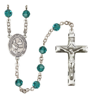 Sterling Silver 6mm Austrian Crystal Saint Claude de la Colombiere Rosary in Zircon