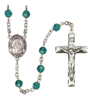 Sterling Silver 6mm Austrian Crystal Saint Jadwiga of Poland Rosary in Zircon
