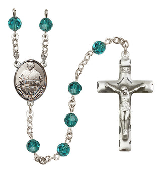 Sterling Silver 6mm Austrian Crystal Pope Francis Rosary in Zircon
