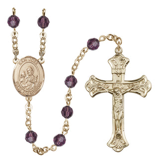 14 Karat Gold-Filled 6mm Austrian Crystal San Jose Rosary in Amethyst