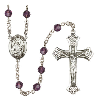 Sterling Silver 6mm Saint Camillus of Lellis  Engraved Catholic Rosaries