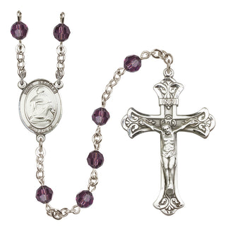Sterling Silver 6mm Saint Charles Borromeo  Engraved Catholic Rosaries