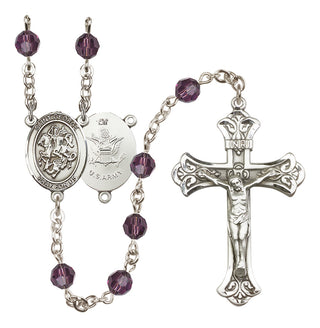Sterling Silver 6mm Saint George / Army Rosary