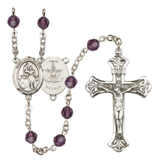 Sterling Silver 6mm Saint Joan of Arc / Army Rosary