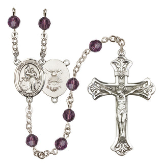 Sterling Silver 6mm Saint Joan of Arc / Navy Rosary