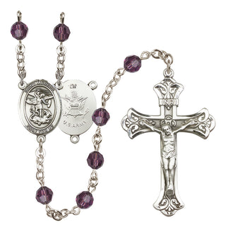 Sterling Silver 6mm Saint Michael / Army Rosary
