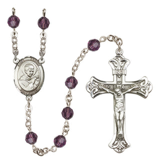 Sterling Silver 6mm Saint Robert Bellarmine  Engraved Catholic Rosaries