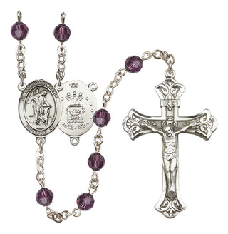 Sterling Silver 6mm Guardian Angel / Air Force Rosary
