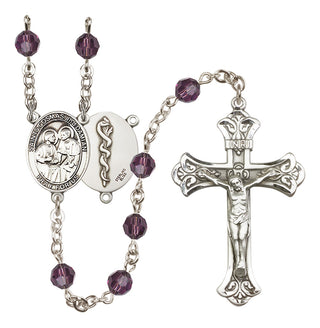 Sterling Silver 6mm Saints Cosmas & Damian / Doctors Rosary