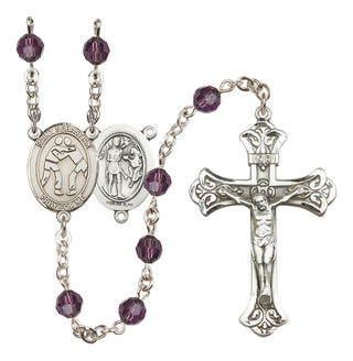 Sterling Silver 6mm Saint Sebastian/Wrestling Rosary