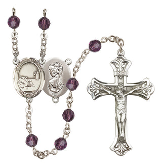 Sterling Silver 6mm Saint Christopher / Fishing Rosary