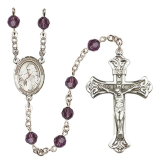 Sterling Silver 6mm Saint Finnian of Clonard  Engraved Catholic Rosaries