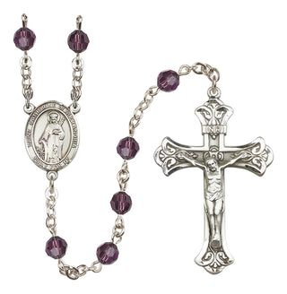 Sterling Silver 6mm Saint Catherine of Alexandria  Engraved Catholic Rosaries