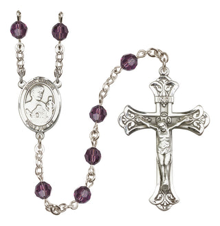 Sterling Silver 6mm Saint Kieran  Engraved Catholic Rosaries