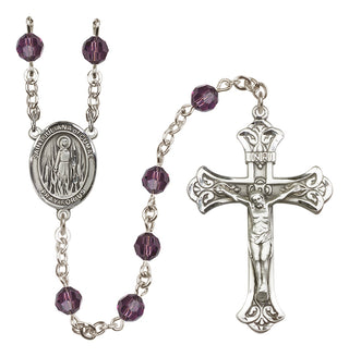 Sterling Silver 6mm Austrian Crystal Saint Juliana of Cumae Rosary in Amethyst