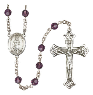 Sterling Silver 6mm Saint Nathanael  Engraved Catholic Rosaries
