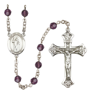Sterling Silver 6mm Saint Columbkille  Engraved Catholic Rosaries