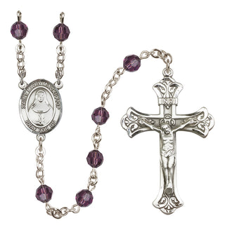Sterling Silver 6mm Austrian Crystal Saint Mary Mackillop Rosary in Amethyst
