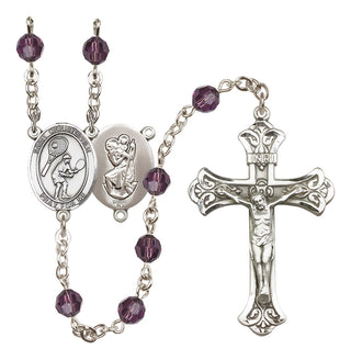 Sterling Silver 6mm Saint Christopher/Tennis Rosary