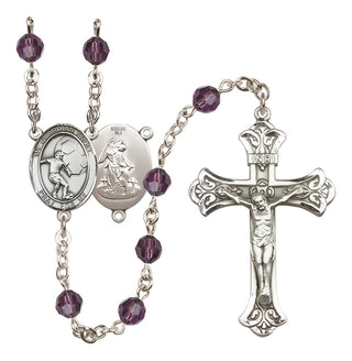 Sterling Silver 6mm Guardian Angel/Soccer Rosary