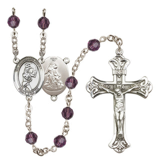 Sterling Silver 6mm Guardian Angel/Softball Rosary