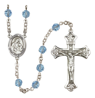 Sterling Silver 6mm Santa Ana  Engraved Catholic Rosaries