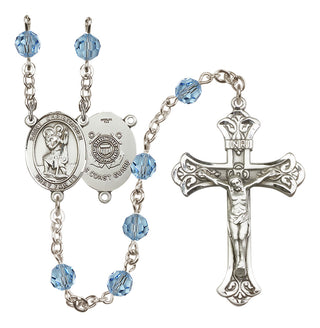 Sterling Silver 6mm Saint Christopher / Coast Guard Rosary