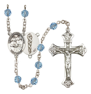 Sterling Silver 6mm Saints Cosmas & Damian / Doctors Rosary