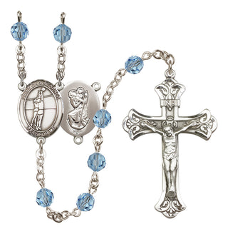 Sterling Silver 6mm Saint Christopher/Volleyball Rosary