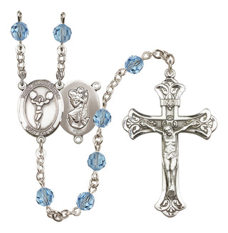 Sterling Silver 6mm Saint Christopher/Cheerleading  Engraved Catholic Rosaries