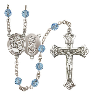 Sterling Silver 6mm Saint Christopher/Motorcycle Rosary