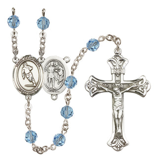 Sterling Silver 6mm Saint Sebastian / Rugby Rosary