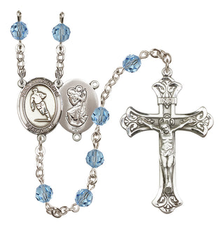 Sterling Silver 6mm Saint Christopher / Rugby Rosary