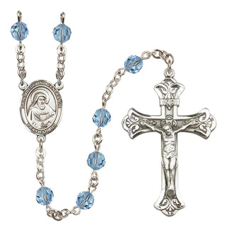 Sterling Silver 6mm Saint Bede the Venerable  Engraved Catholic Rosaries