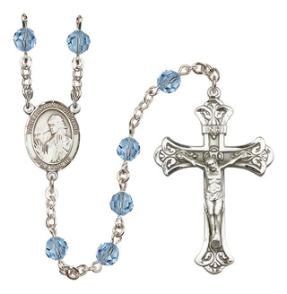 Sterling Silver 6mm Saint Finnian of Clonard  Engraved Catholic Rosaries
