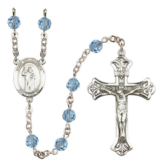 Sterling Silver 6mm Saint Columbkille  Engraved Catholic Rosaries
