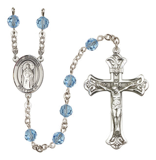 Sterling Silver 6mm Saint Seraphina  Engraved Catholic Rosaries