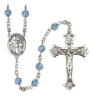 Sterling Silver 6mm Guardian Angel w/Children  Engraved Catholic Rosaries