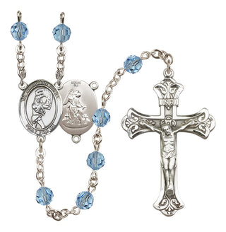Sterling Silver 6mm Guardian Angel/Softball Rosary