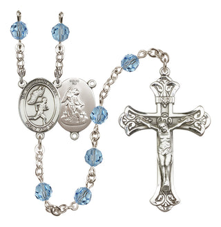 Sterling Silver 6mm Guardian Angel/Track&Field-Men Rosary
