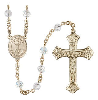 14 Karat Gold-Filled 6mm Austrian Crystal San Francis Rosary in Crystal