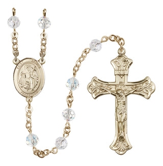 14 Karat Gold-Filled 6mm Austrian Crystal Saint James the Greater Rosary in Crystal