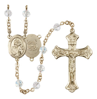 14kt Gold Filled 6mm Saint Joan of Arc /Coast Guard Rosary
