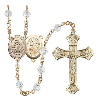 14kt Gold Filled 6mm Saint Sebastian/Wrestling Rosary