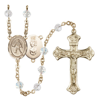 14kt Gold Filled 6mm Saint Christopher / Field Hockey Rosary