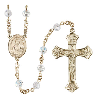 14kt Gold Filled 6mm Saint Pius X  Engraved Catholic Rosaries